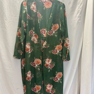 Coldwater Creek Green Floral Tunic